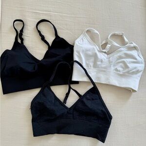 Lululemon Athletica Black and White Bralette Trio